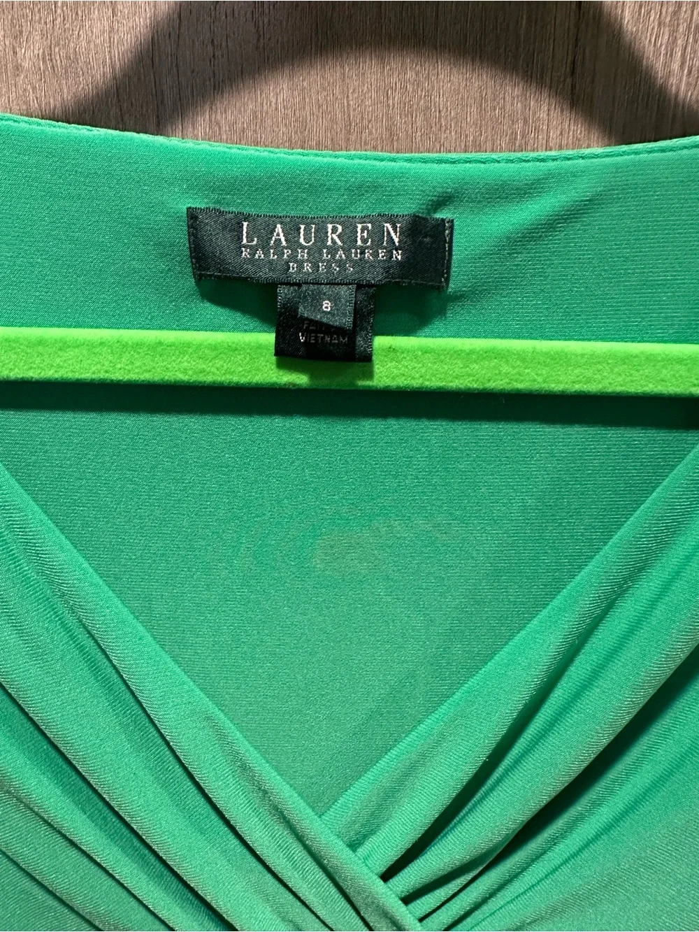 Lauren Ralph Lauren Green Ruched Dress Size 8